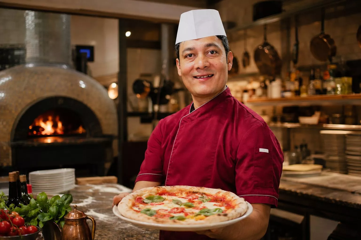 Unser Küchenchef am Steinofen